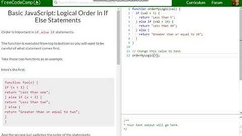 Basic JavaScript Logical Order in If Else Statements free code camp   Dani