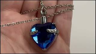 Fumete 5 Pcs Urn Necklace for Ashes Cremation Keepsake Necklace for Ashes of Loved Heart Cross Cubic