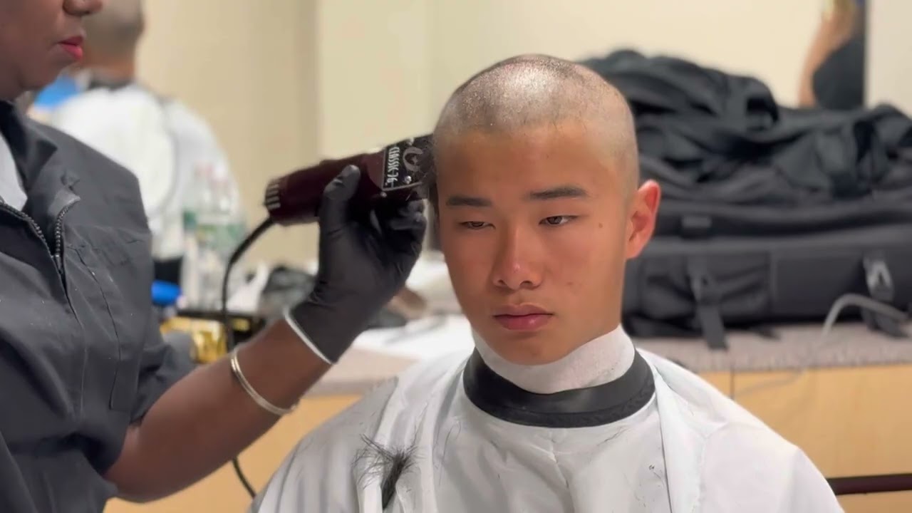 Recruit's First Shave by an Army Barberette! 🪖✂️🔥