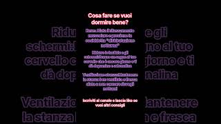 Come dormire meglio #scienza #dormirebene#shorts