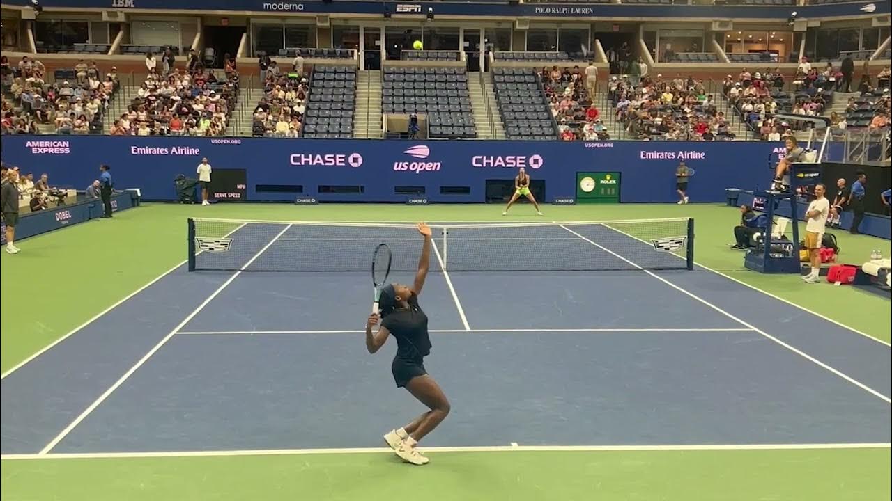 ガウフのフラットサーブ(スロー) / Cori Gauff Flat Serve Slow Motion YouTube