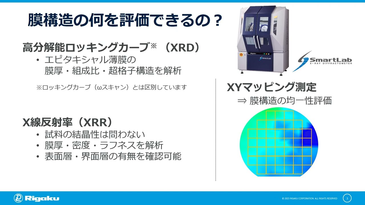 薄膜分析セミナー X線回折およびX線反射率法による薄膜試料の膜構造