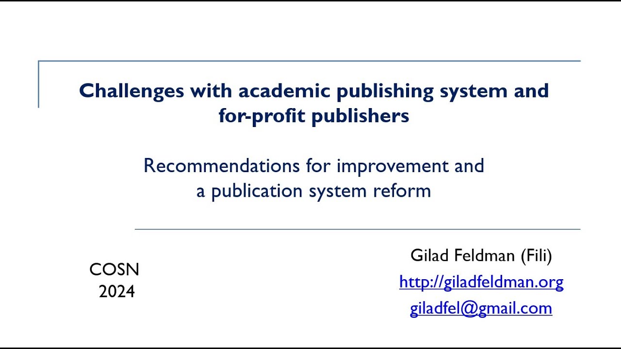 The challenges with and solutions for the academic publishing system ...