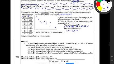 3.2C Residual Plots, Coefficient of Determination, and Standard Deviation of the Residuals