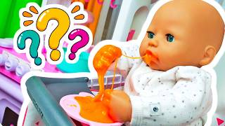 Baby Annabell doll is hungry! Making toy porridge for Baby Annabell.