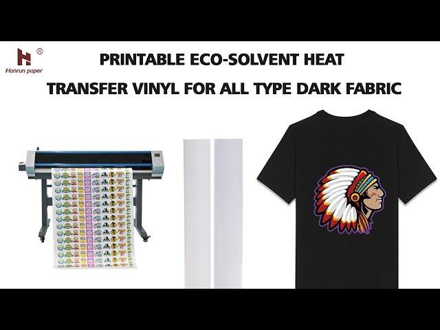 White Eco-Solvent Printable Heat Transfer Vinyl for all color T-shirt and  fabric