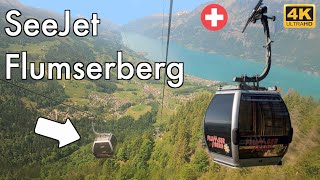 Flumserberg SeeJet scenic gondola ride | Unterterzen to Tannenboden, Ropeways Switzerland 4K