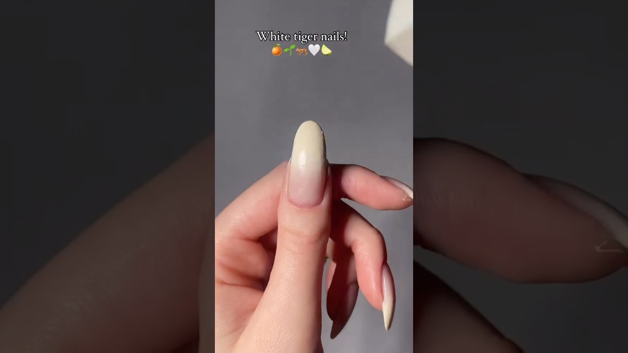 🍊🌱🐅🤍🍋‍🟩White tiger nails!