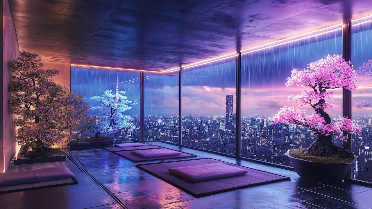 Inside the Neo-Tokyo Sky Tower Penthouse: A Futuristic Cyberpunk Dream in the Heart of Japant.