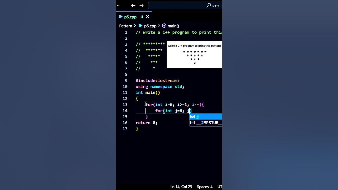 C++ Star pattern 5 #digitalcodingada #coding #python - YouTube