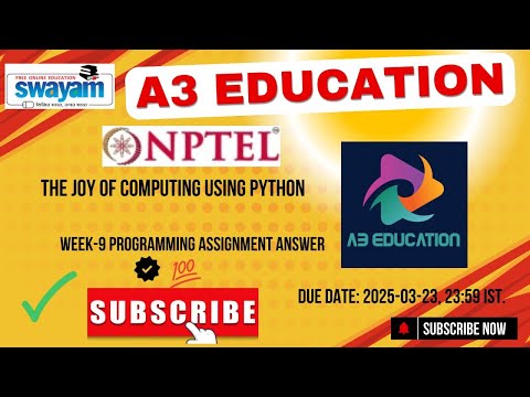 NPTEL The Joy of Computing Using Python Week 9 Programming Assignment Answers Solution| 2025