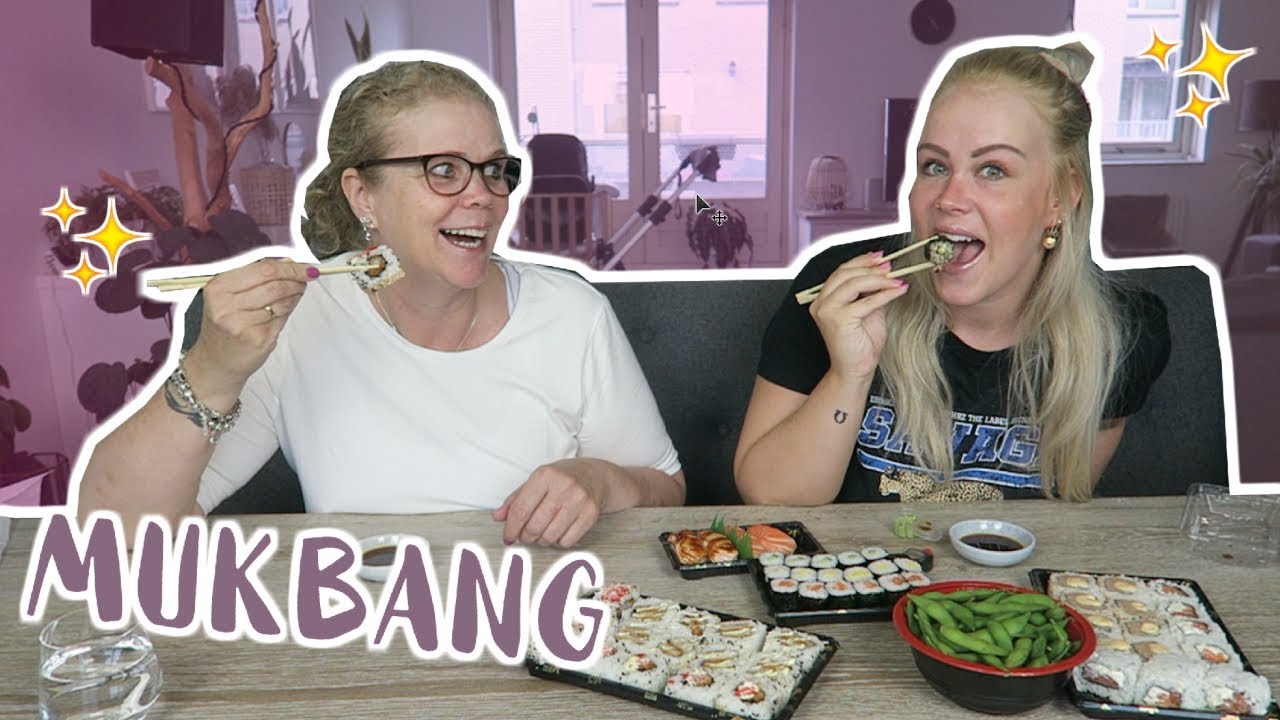 SUSHI MUKBANG met mijn moeder 🍣 | REBECCA DENISE