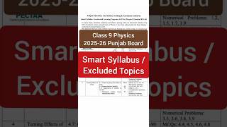 Class 9 Physics Smart Syllabus 2025-26 / Class 9 Smart Syllabus - Punjab Board/ the problem solver