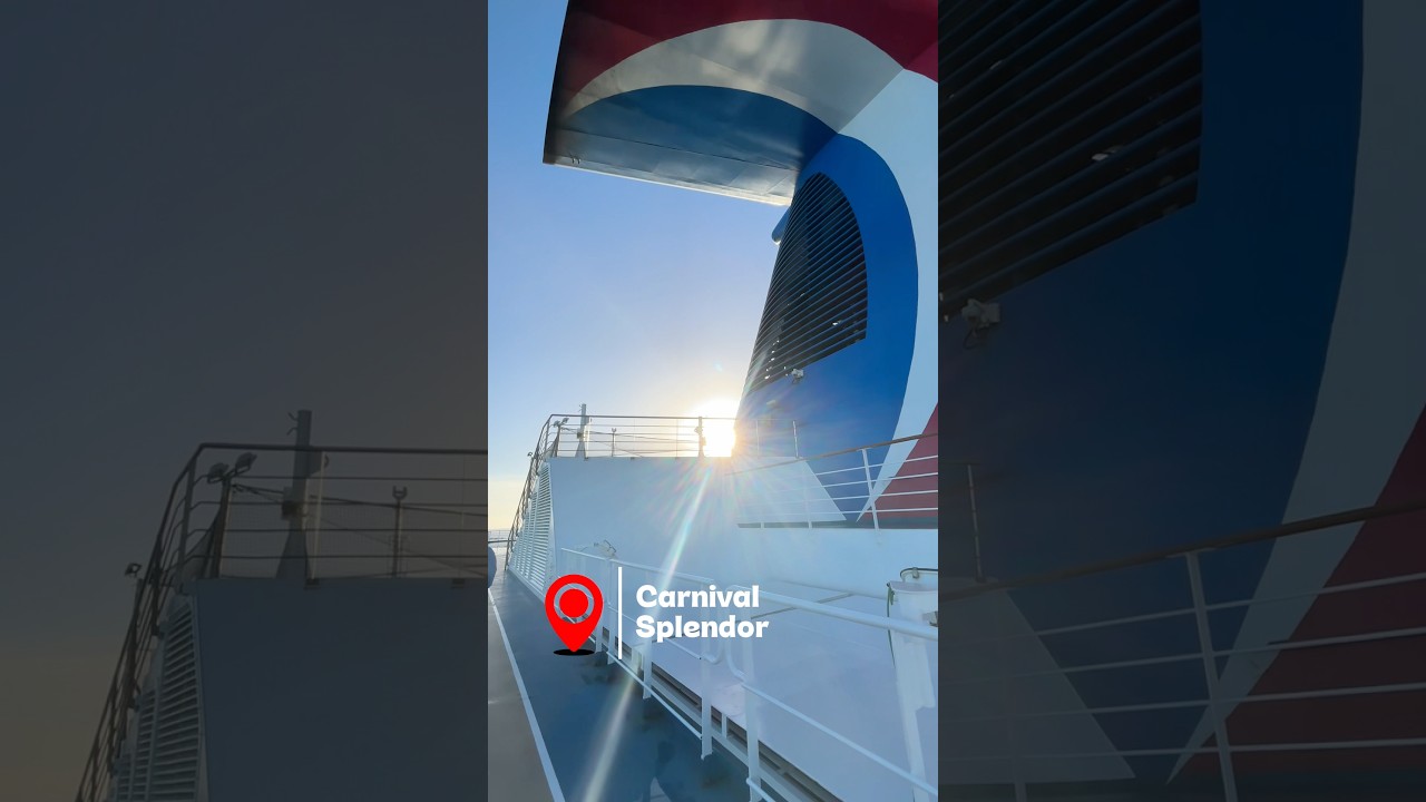 Walking around Carnival Splendor, with calm seas and a beautiful sunset  🚢 #cruiseship #cruisetour