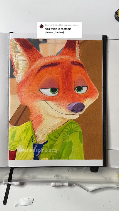 ASMR Drawing Nick Wilde from Zootopia #sketchbook #asmr