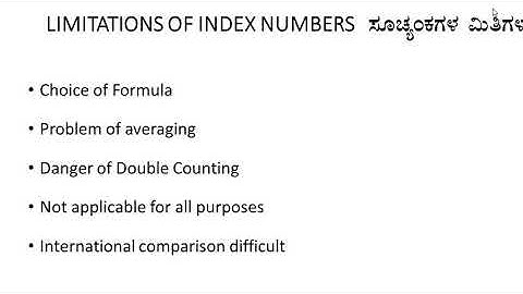 Limitations of Index numbers Session 25