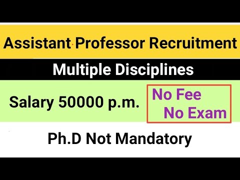 Assistant Professor Recruitment 2021lNo Fee No Exam lAssistant Professor Vacancy lNitesh Education27