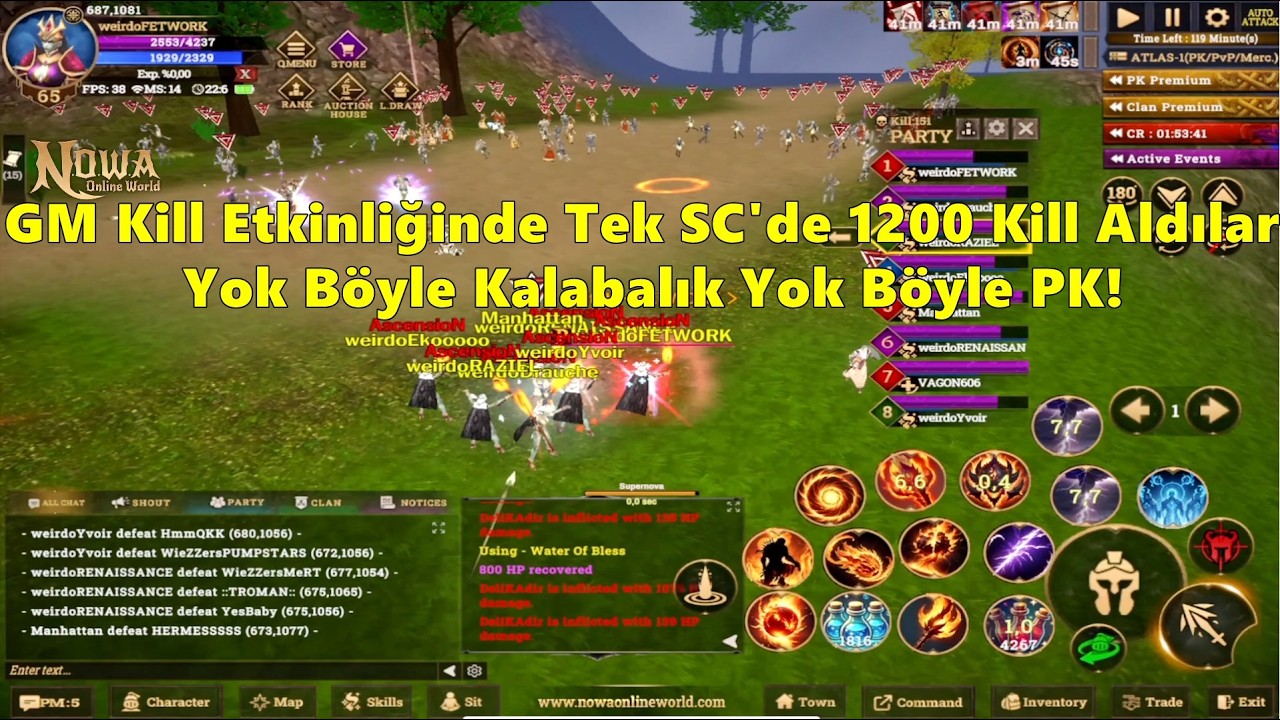 FETWORK - GM Kill Etkinliğinde Tek SC'de 1200 Kill Aldılar Yok Böyle Kalabalık! | Nowa Online