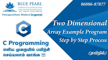 Two Dimensional Array C program in Tamil Step by Step Process Multidimension சி புரோகிராமிங் தமிழில்