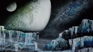 Glacier Falls SPRAY PAINT ART TUTORIAL