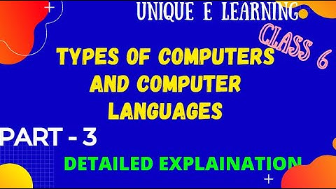 TYPES OF COMPUTERS AND COMPUTER LANGUAGES / CLASS6 ICSE/PART - 3