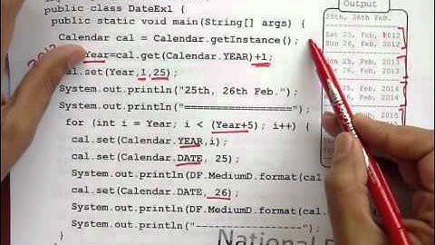 Date And Calendar Part 3 جافا