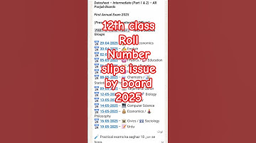 2nd year final datesheet 2025 | 2nd year Date sheet 2025 - 12th Class Datesheet 2025