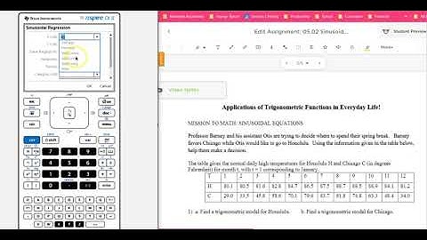 Sinusoidal Regression Equation Using TI Nspire