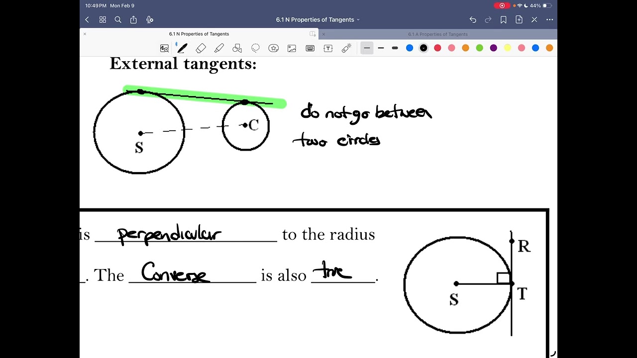 Adv. Geometry - Class Video & Notes (Tuesday, February 10th)