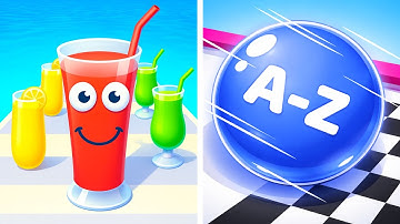 JUICE RUN 🍹 vs A-Z RUN 🔤 Walkthrough | Max Level Gameplay ASMR Android iOS WW235