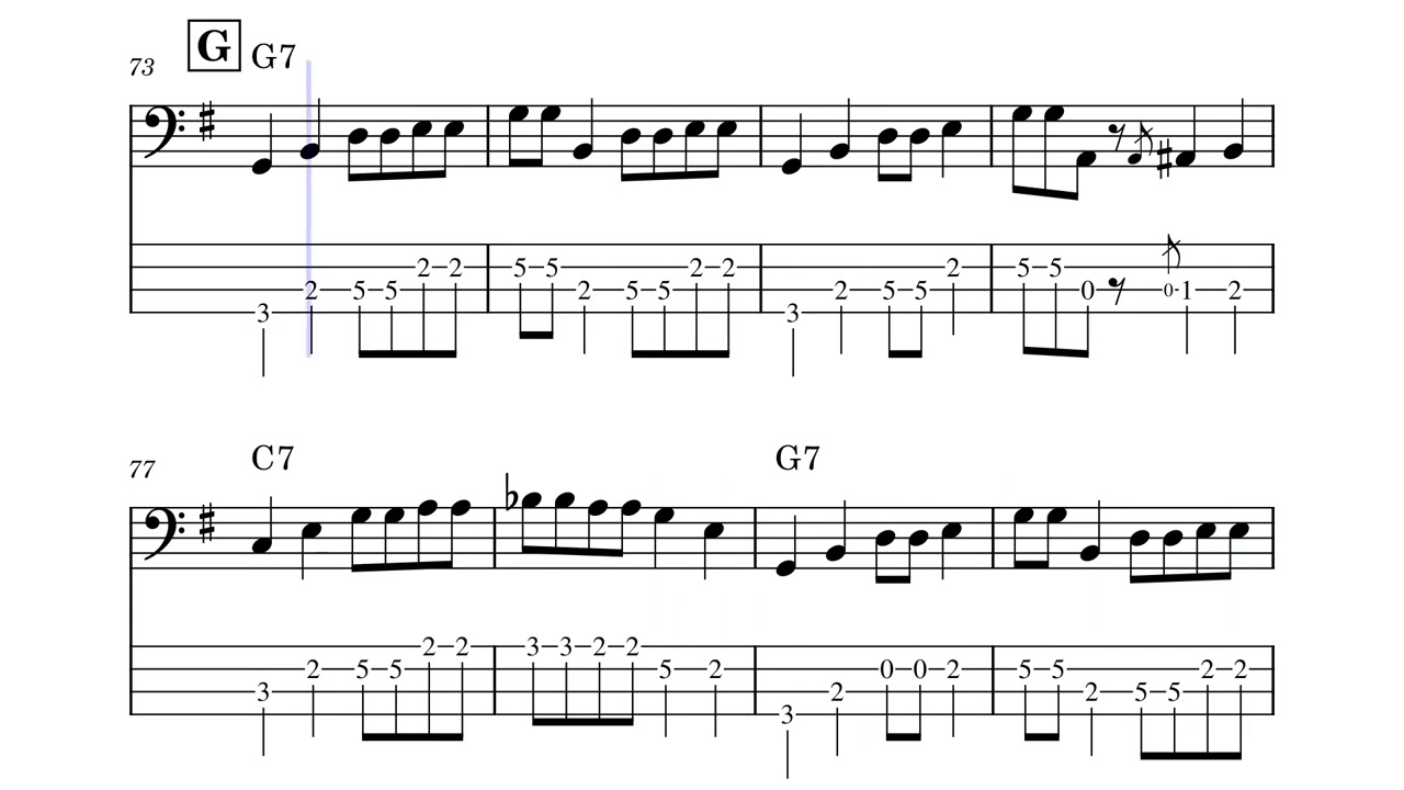 The Band w/ Eric Clapton - Further On Up The Road - Bass Tabs with Bass Transcription