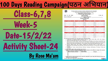 CLASS-6,7,8|#100 days #Reading Campaign|#Activity  worksheet-24,#Date-15/2|22