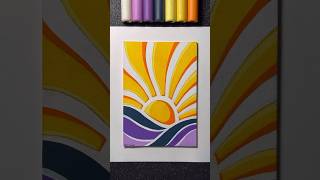 Minimalistic Art With Paint Markers! 🌅 #Sun #Visualart