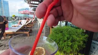 Virgin hotel Nashville rooftop bar and pool walk around
