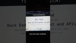 Backend Development and API Certification from FreeCodeCamp