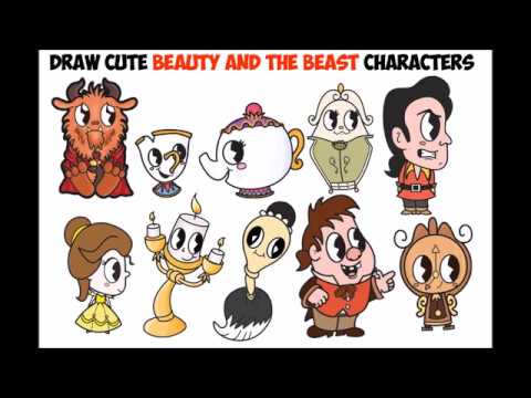 How To Draw Beauty And The Beast Characters Easy Step By Step Drawing Cute Chibi Youtube