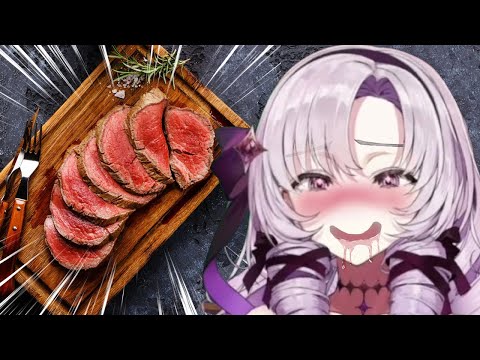 Lady Salome Expensive Steak Mukbang will make your mouth water desuwa [NIJISANJI / ENG SUB]