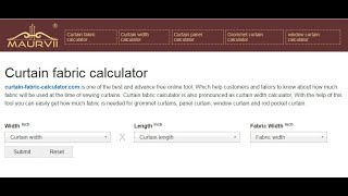 Curtain fabric calculator | Curtain width calculator - Maurvii