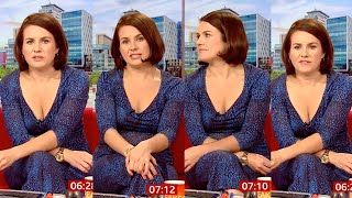 Nina Warhurst Cleavage in Low Cut Blue Dress - BBC Breakfast Show 13/7/2021