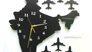 #BHARAT INDIA MAP WITH FREE 6 JET PLAIN MDF WALL CLOCK | DIRECT MESSAGE TO ORDER - 9340820374 screenshot 5
