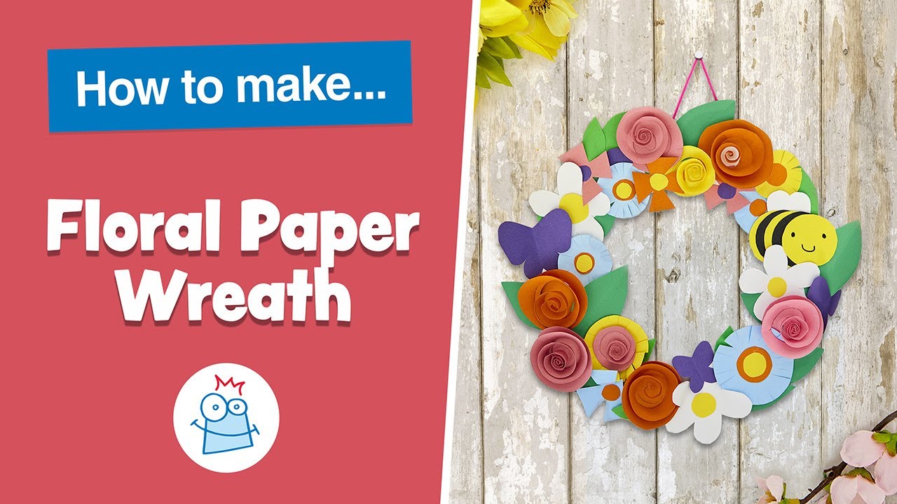 How to make a Floral Paper Wreath | Baker Ross - YouTube