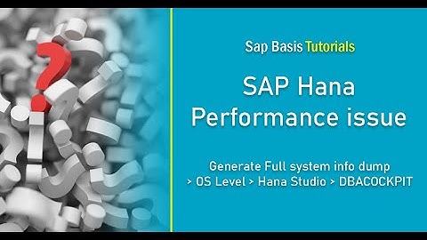 SAP Hana Performance issue : Generate Full system info dump