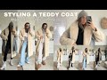 WAYS TO STYLE A TEDDY COAT | 6 outfit ideas for winter/spring 2024