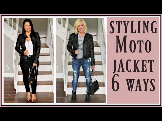 How To Style A Moto Jacket / How To Style A Moto Jacket Over 40  Dior  saddle bag, Edgy fashion outfits, Comfortable stylish shoes