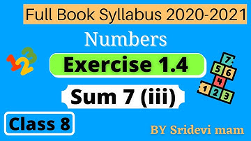 TN class 8 maths chapter 1 Numbers exercise 1.4 sum 7 ( iii ) 8th std full book new syllabus 8th std