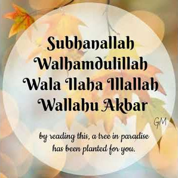 “Subhanallah walhamdulillah wala ilaha illallah wallahu akbar”