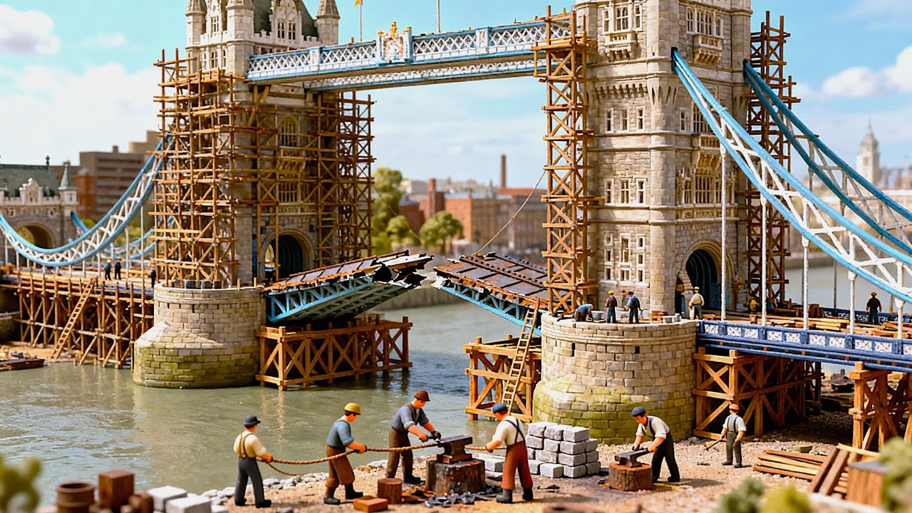 Miniature Construction🌉🏗️Building Tower Bridge In Tiny World