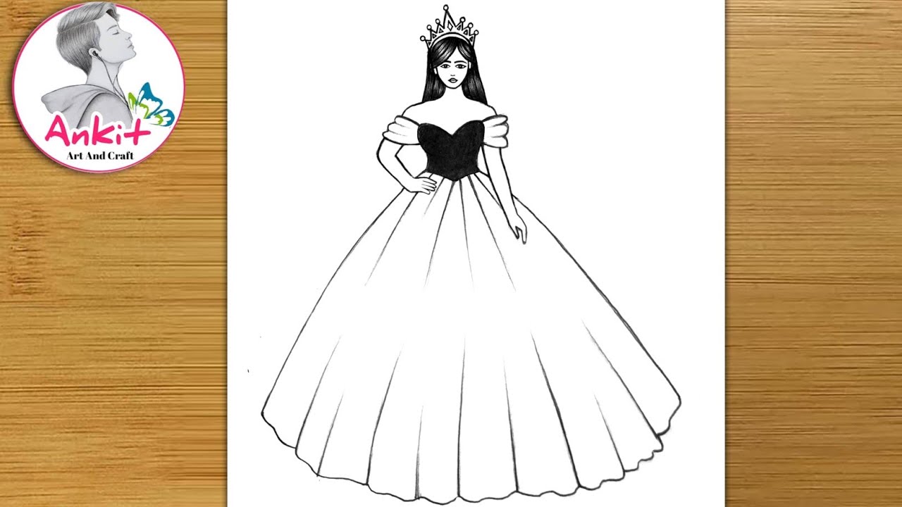 Girl drawing | Princess drawing easy | barbie girl drawing easy | how to draw a Girl | pencil sketch