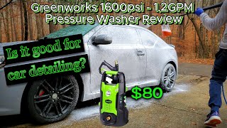 Budget Friendly Pressure Washer For Car Detailing, Greenworks 1600psi, 1.2gpm Review.