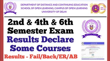 DU SOL 2nd & 4th & 6th Semester Results Declare Some Course